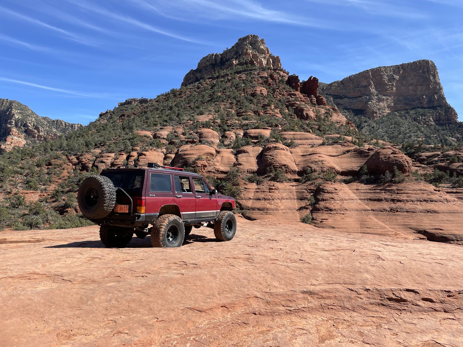 XJ Cherokee on Sedona slickrock