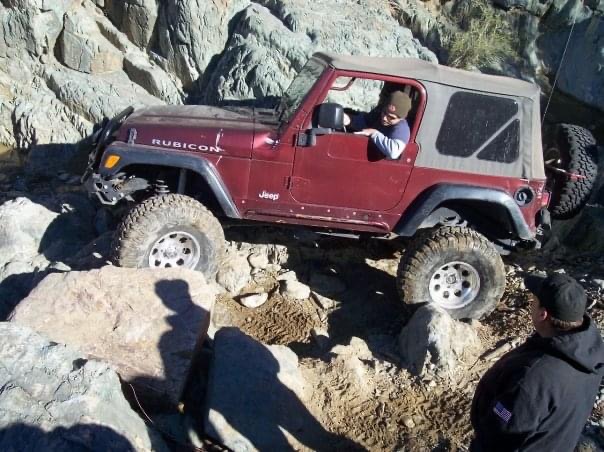 TJ on Rubicon red rocks